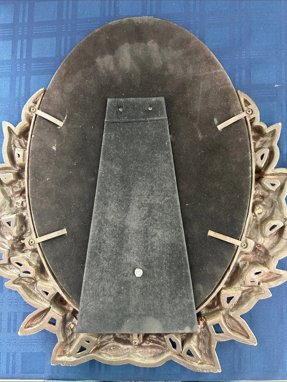 Vintage 19 in Floral Leaf Decorative Mirror on a stand  - Pink Gilded Roses
